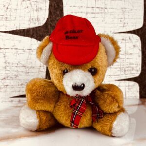 Vintage 80s Teddy Bear Piggy Bank Plush Taiwan